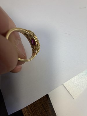 Lot 251 - A 15CT GOLD RUBY AND DIAMOND RING