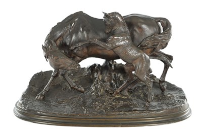 Lot 908 - AFTER P.J.MENE A GOOD 19TH CENTURY BRONZE ANIMALIA SCULPTURE
