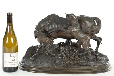 Lot 908 - AFTER P.J.MENE A GOOD 19TH CENTURY BRONZE ANIMALIA SCULPTURE