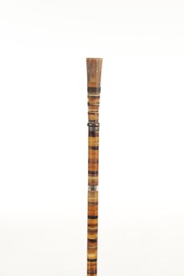 Lot 859 - AN UNUSUAL 19TH CENTURY SEGMENTED HORN DAGGER STICK