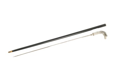Lot 872 - A LATE 19TH CENTURY FRENCH SILVERED BRONZE HANDLED SWORD STICK