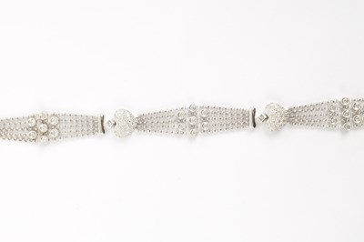 Lot 230 - AN 18CT WHITE GOLD DIAMOND SET BRACELET