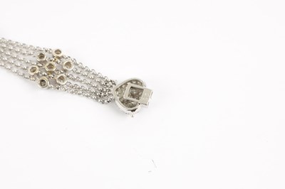 Lot 230 - AN 18CT WHITE GOLD DIAMOND SET BRACELET