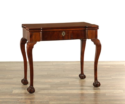 Lot 1656 - AN UNUSUAL 18TH CENTURY YEW-WOOD GAMES TABLE