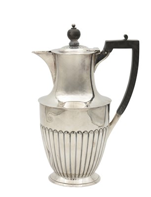 Lot 105 - A EDWARDIAN SHEFFIELD SILVER COFFEE POT