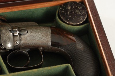 Lot 623 - W & J RIGBY, DUBLIN. A RARE MID 19TH CENTURY IRISH CASED PERCUSSION PEPPERBOX REVOLVER