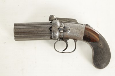 Lot 623 - W & J RIGBY, DUBLIN. A RARE MID 19TH CENTURY IRISH CASED PERCUSSION PEPPERBOX REVOLVER