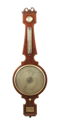 Lot 1281 - JOSEPH POZZI, ROCHDALE. AN OVERSIZED REGENCY 14" DIAL WHEEL BAROMETER