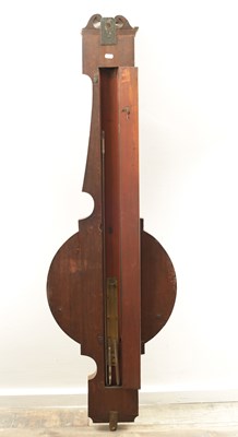 Lot 1281 - JOSEPH POZZI, ROCHDALE. AN OVERSIZED REGENCY 14" DIAL WHEEL BAROMETER