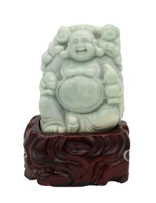 Lot 508 - A CHINESE JADE HAND-CARVED BUDDHA