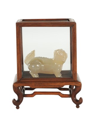 Lot 573 - A CHINESE JADE CARVED SCULPTURE
