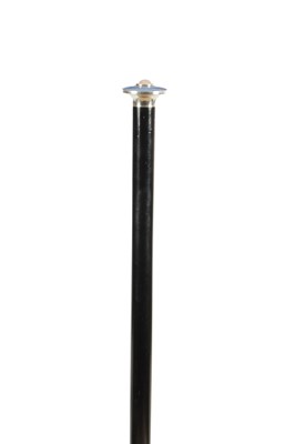 Lot 862 - A 19TH CENTURY ENAMELLED SILVER HANDLED WALKING CANE