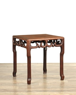 Lot 464 - A 19TH CENTURY CHINESE HARDWOOD SIDE TABLE