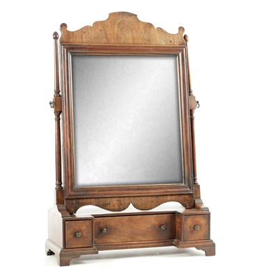 Lot 1587 - A GEORGE III MAHOGANY TOILET MIRROR