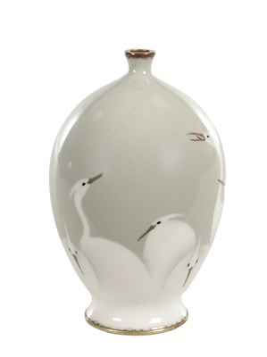 Lot 581 - AN UNUSUAL JAPANESE MEIJI PERIOD CLOISONNE VASE