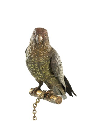 Lot 1114 - ATT. FRANZ BERGMAN, GESCHUTZT AUSTRIAN A LATE 19TH CENTURY COLD PAINTED BRONZE