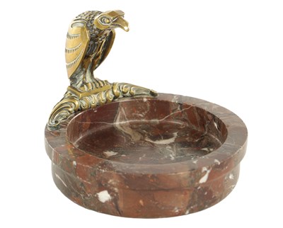 Lot 885 - AN ART DECO MARBLE AND BRONZE DESK TIDY