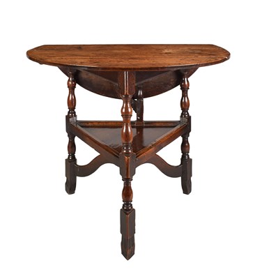 Lot 1594 - A RARE EARLY 18TH CENTURY OAK CRICKET TABLE