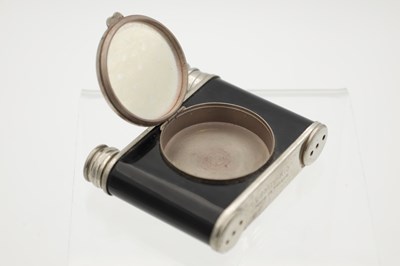 Lot 182 - A 20TH CENTURY FRENCH VANITY ENAMEL AND NICKEL CHROMIUM VANITY KID
