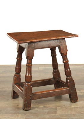 Lot 1522 - A LATE 17TH CENTURY OAK JOINT STOOL