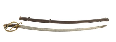 Lot 604 - A 19TH CENTURY RUSSIAN HEAVY CAVALRY SWORD