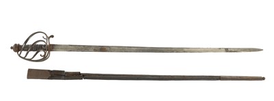 Lot 610 - AN 18TH CENTURY 1788 PATTERN HEAVY CAVALRY OFFICERS' SWORD