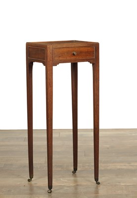Lot 1597 - AN UNUSUAL GEORGE III MAHOGANY KETTLE STAND