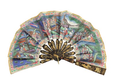 Lot 550 - A TELESCOPIC CANTON CHINESE MANDARIN FAN QING DYNASTY