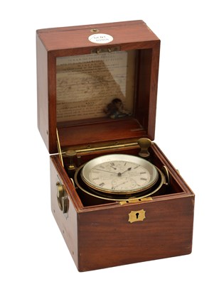 Lot 1262 - DENT, 61 STRAND & ROYAL EXCHANGE, LONDON. No. 50958. A RARE TWO-DAY MARINE CHRONOMETER WITH STAPLE ESCAPEMENT