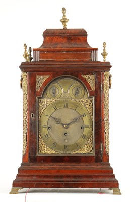 Lot 1393 - JOHN TAYLOR, LONDON. A FINE GEORGE III ORMOLU MOUNTED MAHOGANY MUSICAL BRACKET CLOCK