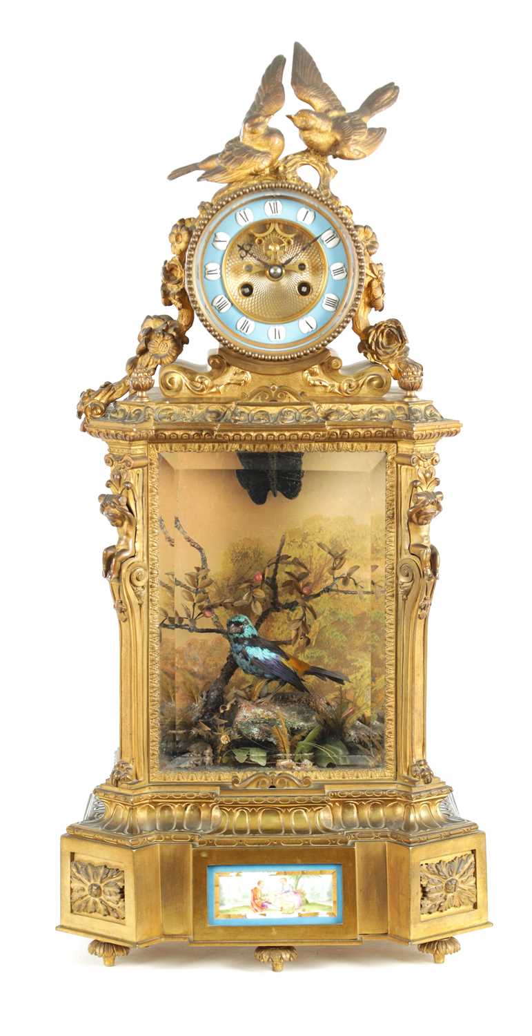Lot 1335 - A RARE 19TH CENTURY BONTEMS, PARIS, SINGING AUTOMATION BIRD CLOCK