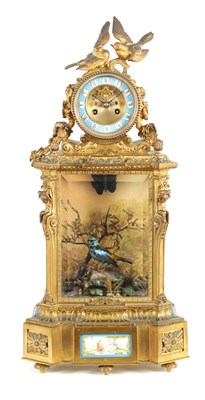 Lot 1335 - A RARE 19TH CENTURY BONTEMS, PARIS, SINGING AUTOMATION BIRD CLOCK