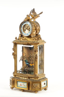 Lot 1335 - A RARE 19TH CENTURY BONTEMS, PARIS, SINGING AUTOMATION BIRD CLOCK