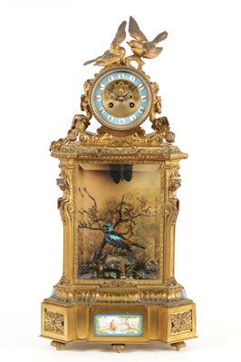 Lot 1335 - A RARE 19TH CENTURY BONTEMS, PARIS, SINGING AUTOMATION BIRD CLOCK