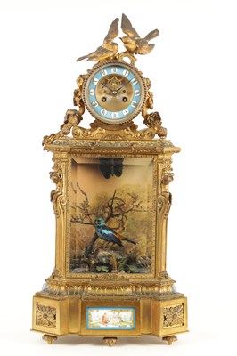 Lot 1335 - A RARE 19TH CENTURY BONTEMS, PARIS, SINGING AUTOMATION BIRD CLOCK