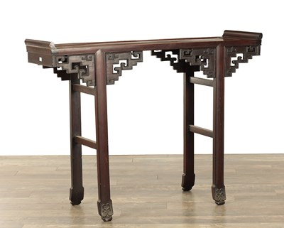 Lot 478 - A 19TH CENTURY CHINESE HARDWOOD ALTER TABLE