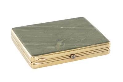Lot 150 - A MID 20TH CENTURY RUSSIAN SILVER-GILT AND GREEN MARBLE CIGARETTE CASE