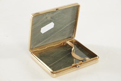 Lot 150 - A MID 20TH CENTURY RUSSIAN SILVER-GILT AND GREEN MARBLE CIGARETTE CASE