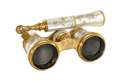 Lot 1015 - A LATE 19TH CENTURY GILT METAL AND MOTHER-OF-PEARL OPERA GLASSES BY W. C. A. KEMPEL & CO., HAMBURG