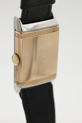 Lot 1209 - A 1930'S STEEL AND 9CT GOLD LECOULTRE REVERSO WRIST WATCH