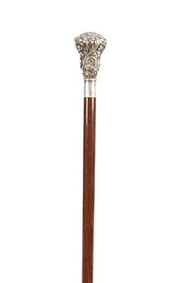 Lot 837 - A 19TH CENTURY SILVER MOUNTED FRENCH WALKING CANE