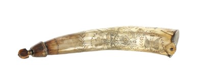 Lot 1102 - AN 18TH/19TH CENTURY POWDER HORN