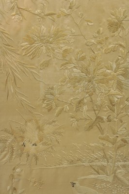 Lot 584 - A 19TH CENTURY JAPANESE SILK PANEL