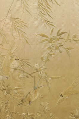 Lot 584 - A 19TH CENTURY JAPANESE SILK PANEL