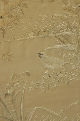 Lot 584 - A 19TH CENTURY JAPANESE SILK PANEL