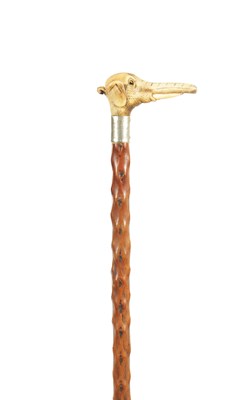 Lot 860 - A LATE 19TH CENTURY GROTESQUE HORN-HANDLED WALKING CANE