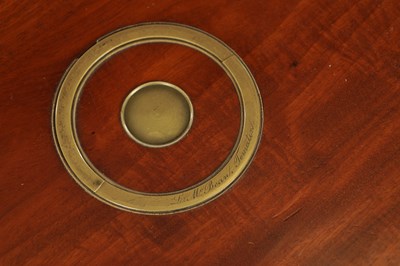 Lot 1583 - A 19TH CENTURY BRASS BOUND FIGURED MAHOGANY GUN CASE