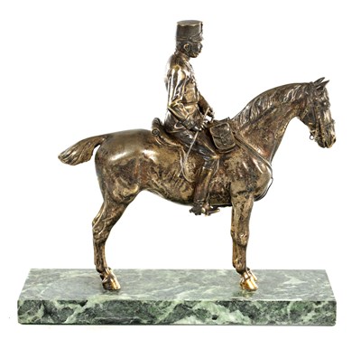 Lot 930 - A CONTINENTAL LATE 19TH CENTURY SILVERED BRONZE SCULPTURE