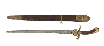 Lot 627 - AN 18TH CENTURY GERMAN HUNTING DAGGER