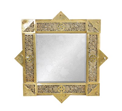 Lot 892 - BRADLEY AND HUBBARD (1852 - 1940) AN IMPRESSIVE PERIOD BRASS MIRROR